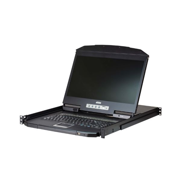 CL3108NX-ATA-AG - Bộ chuyển mạch KVM LCD ray đơn, độ sâu ngắn 8P
